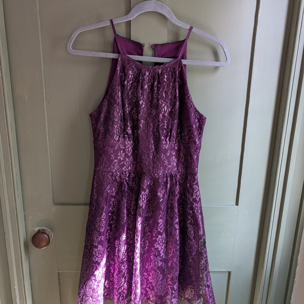 B Darlin Formal Dress in Purple Lace